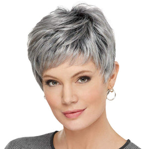 Pixie Cut Human Hair Wigs for Women Pretty Short Gray Wigs for Women Natural Realistic - Wigtrends