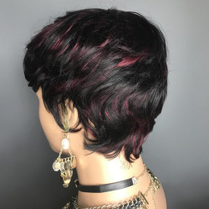 Pixie Cut Wig Human Hair Natural Wavy Short Wigs Human Hair with Layered Wigs - Wigtrends