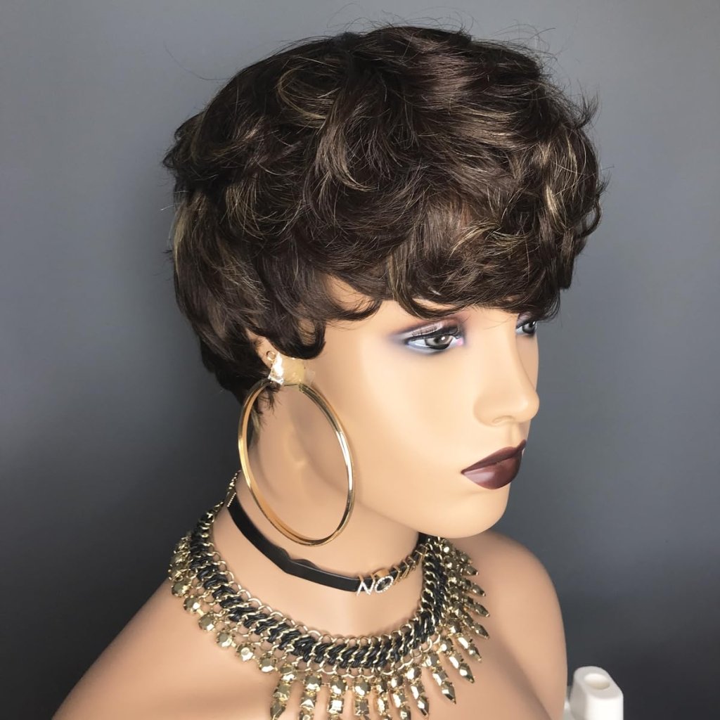 Pixie Cut Wig Human Hair Natural Wavy Short Wigs Human Hair with Layered Wigs - Wigtrends