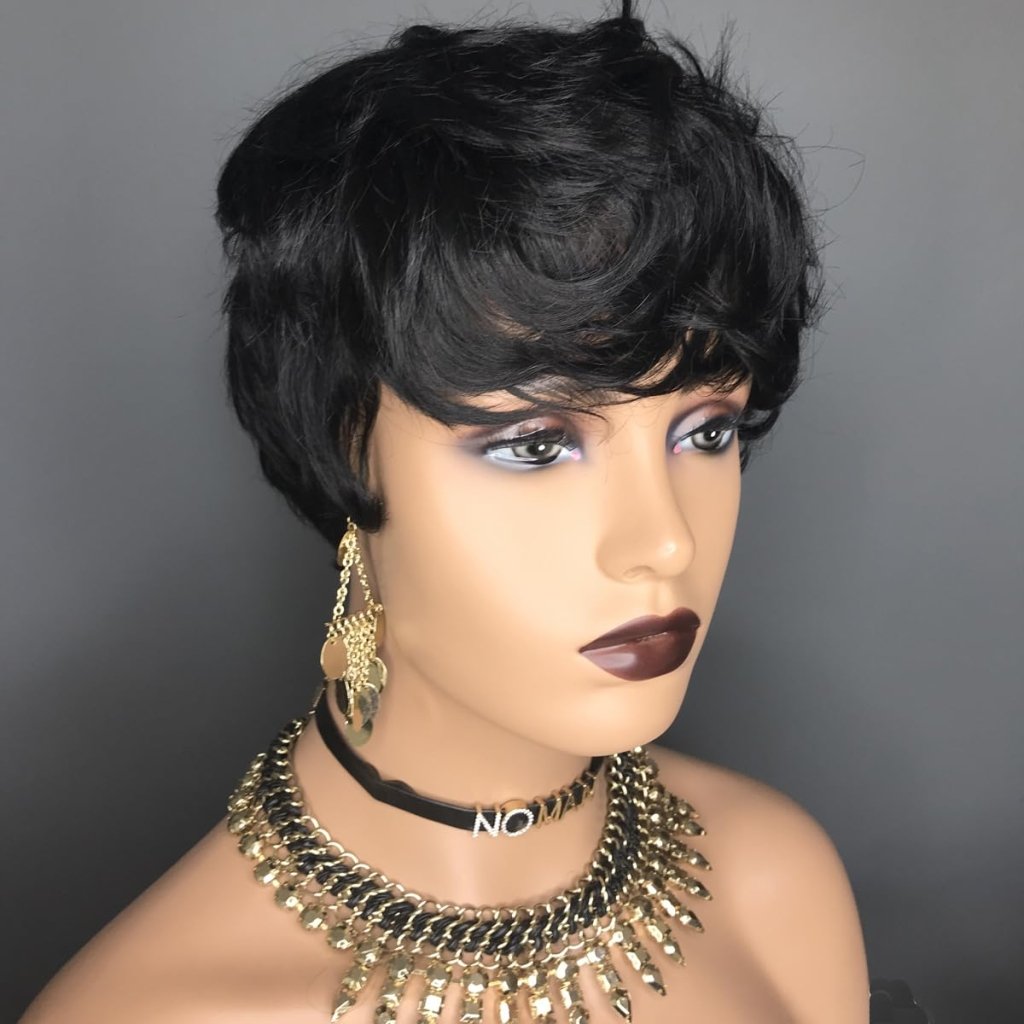 Pixie Cut Wig Human Hair Natural Wavy Short Wigs Human Hair with Layered Wigs - Wigtrends