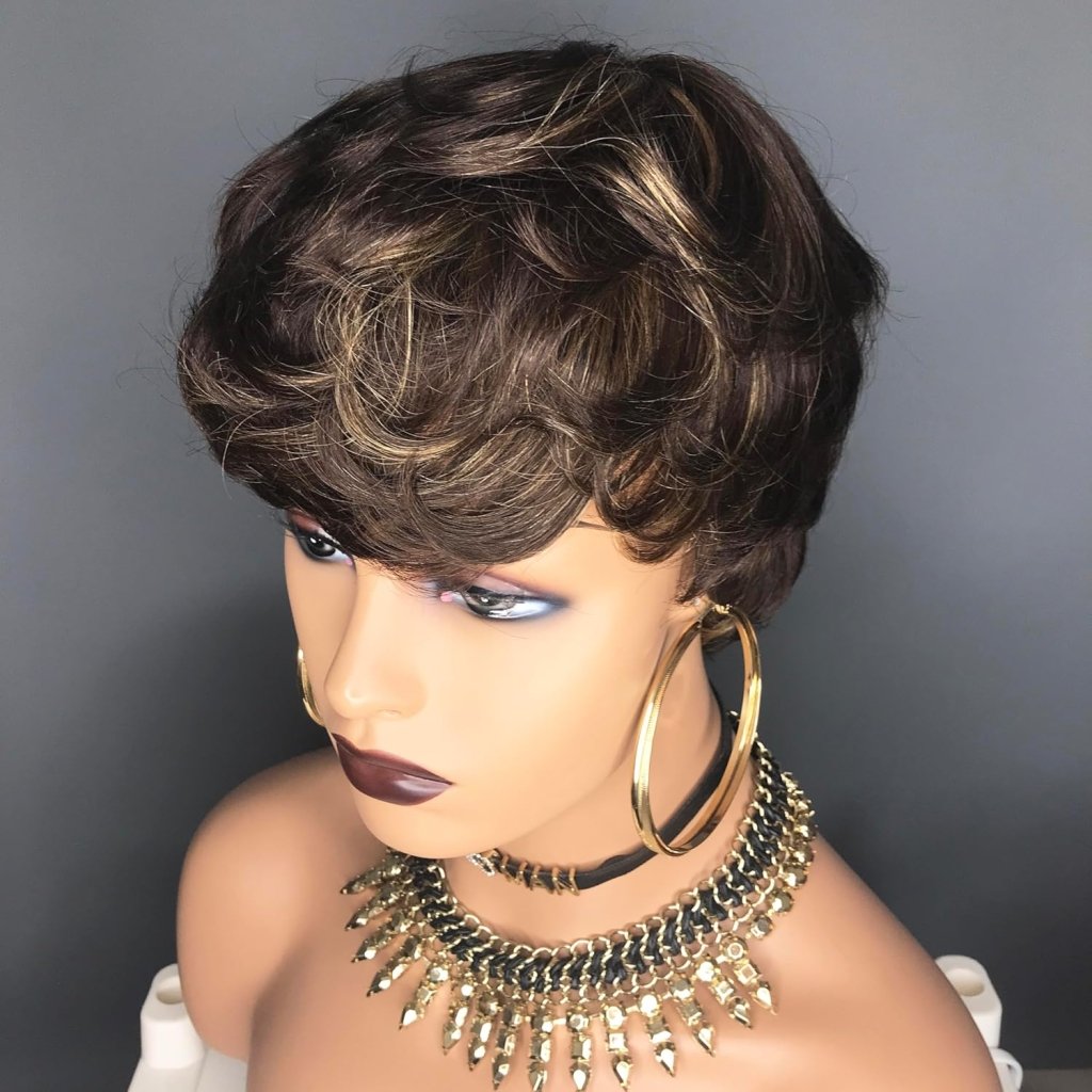 Pixie Cut Wig Human Hair Natural Wavy Short Wigs Human Hair with Layered Wigs - Wigtrends