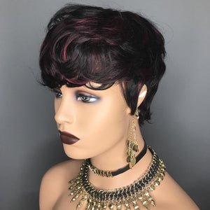 Pixie Cut Wig Human Hair Natural Wavy Short Wigs Human Hair with Layered Wigs - Wigtrends