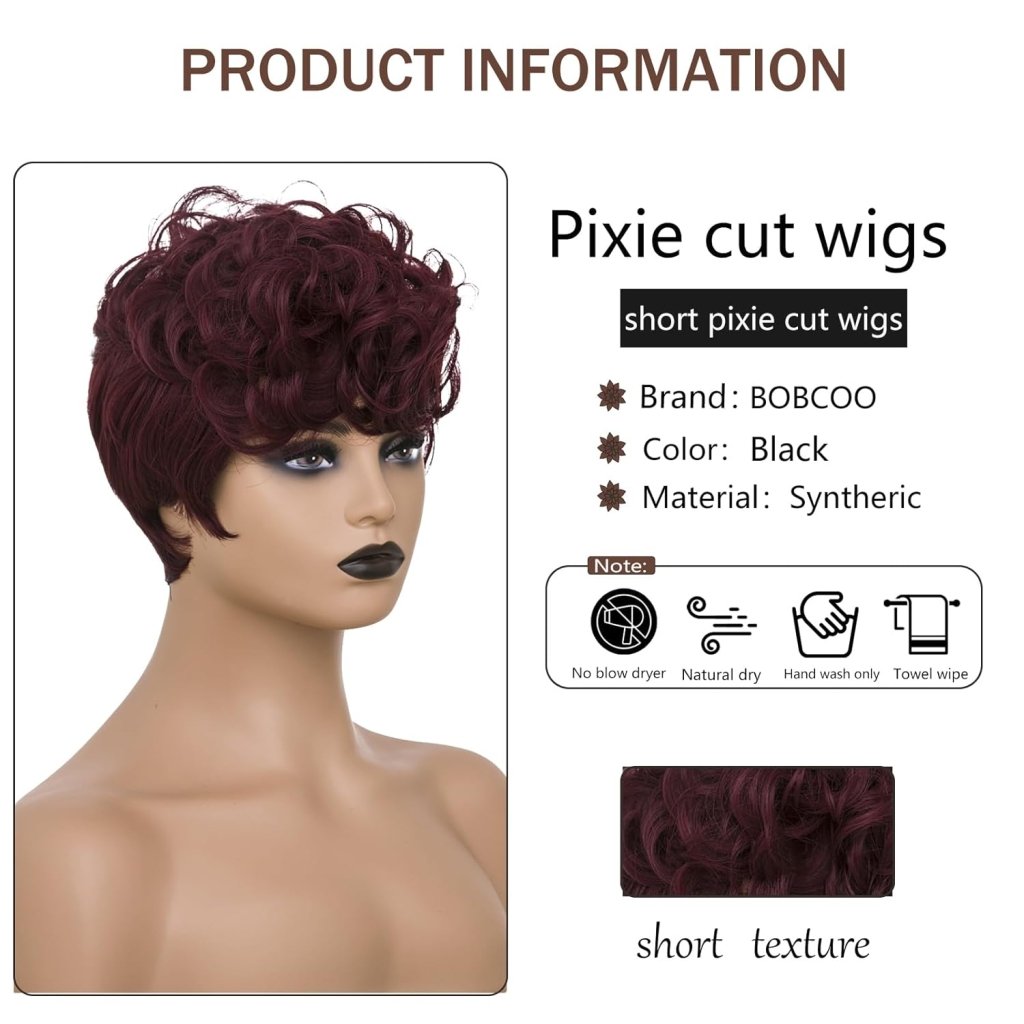 Pixie Cut Wig Short Wigs for Black Women Black Mixed With Grey Human Hair Wigs - Wigtrends