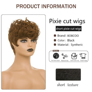 Pixie Cut Wig Short Wigs for Black Women Black Mixed With Grey Human Hair Wigs - Wigtrends