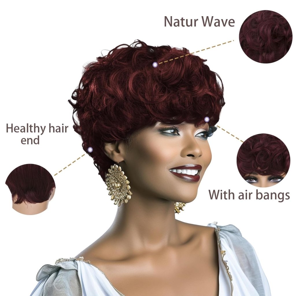 Pixie Cut Wig Short Wigs for Black Women Black Mixed With Grey Human Hair Wigs - Wigtrends