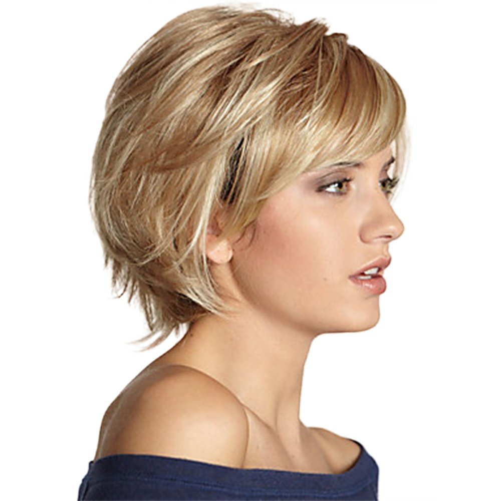 Pixie Cut Wig Short Wigs with Bangs Fiber & Remy Human Hair Wig - Wigtrends