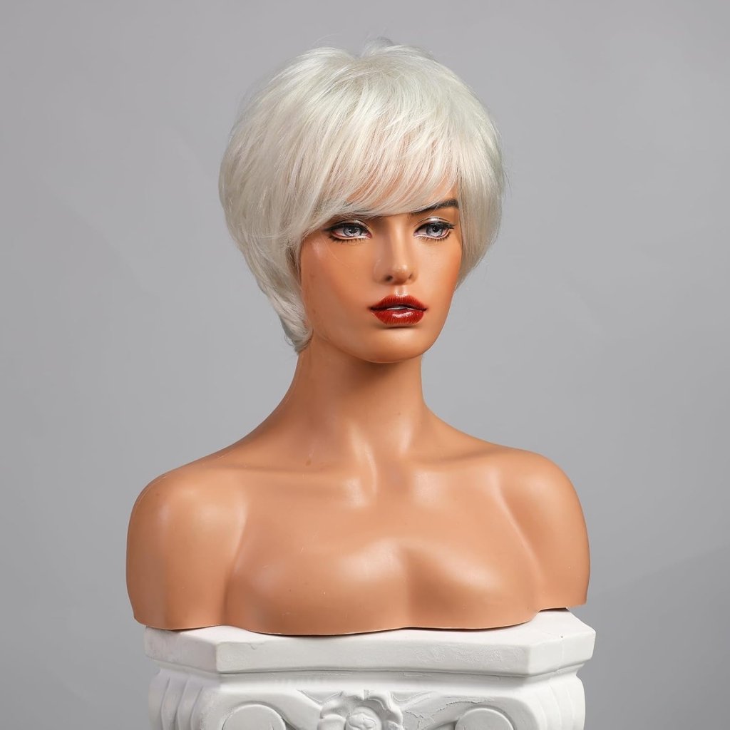 Pixie Cut Wig Short Wigs with Bangs Fiber & Remy Human Hair Wig - Wigtrends