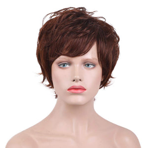 Pixie Cut Wig Short Wigs with Bangs Fiber & Remy Human Hair Wig - Wigtrends