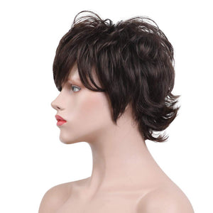 Pixie Cut Wig Short Wigs with Bangs Fiber & Remy Human Hair Wig - Wigtrends