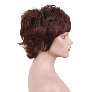 Pixie Cut Wig Short Wigs with Bangs Fiber & Remy Human Hair Wig - Wigtrends