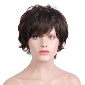 Pixie Cut Wig Short Wigs with Bangs Fiber & Remy Human Hair Wig - Wigtrends