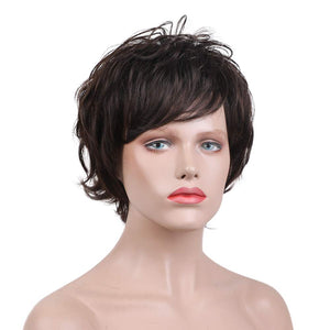 Pixie Cut Wig Short Wigs with Bangs Fiber & Remy Human Hair Wig - Wigtrends