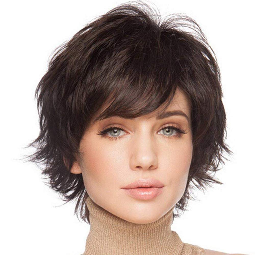 Pixie Cut Wig Short Wigs with Bangs Fiber & Remy Human Hair Wig - Wigtrends