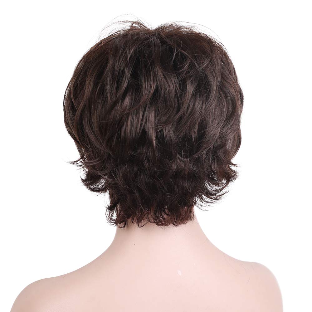 Pixie Cut Wig Short Wigs with Bangs Fiber & Remy Human Hair Wig - Wigtrends