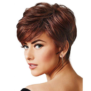 Pixie Cut Wig Short Wigs with Bangs Fiber & Remy Human Hair Wig - Wigtrends