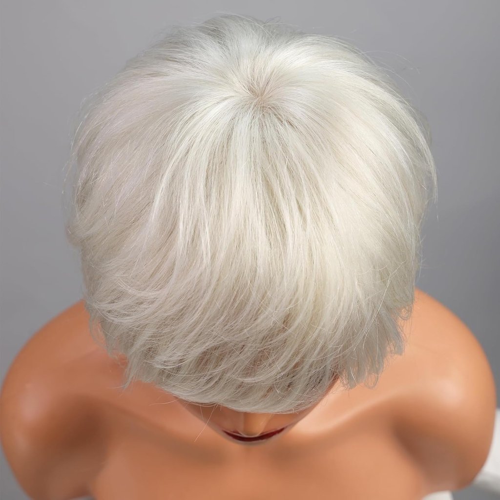 Pixie Cut Wig Short Wigs with Bangs Fiber & Remy Human Hair Wig - Wigtrends