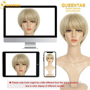 Pixie Layered Short Blonde Wigs for White Women Black Women Human hair - Wigtrends