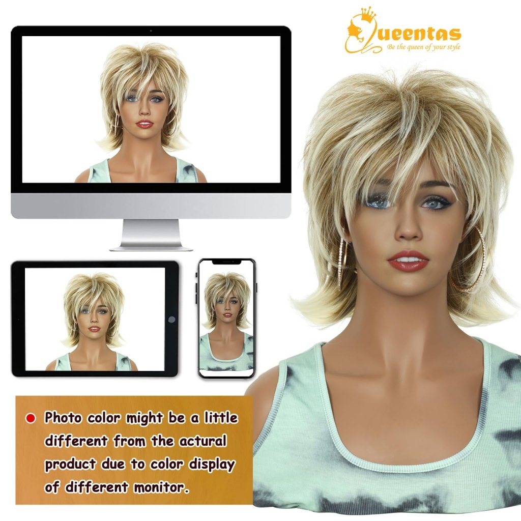 Pixie Layered Short Blonde Wigs for White Women Black Women Human hair - Wigtrends