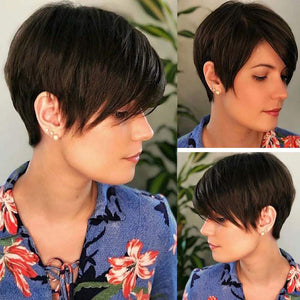 Pixie Layered Short Blonde Wigs for White Women Black Women Human hair - Wigtrends