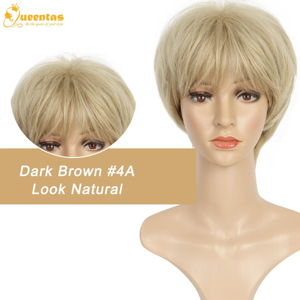 Pixie Layered Short Blonde Wigs for White Women Black Women Human hair - Wigtrends