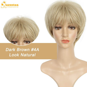 Pixie Layered Short Blonde Wigs for White Women Black Women Human hair - Wigtrends