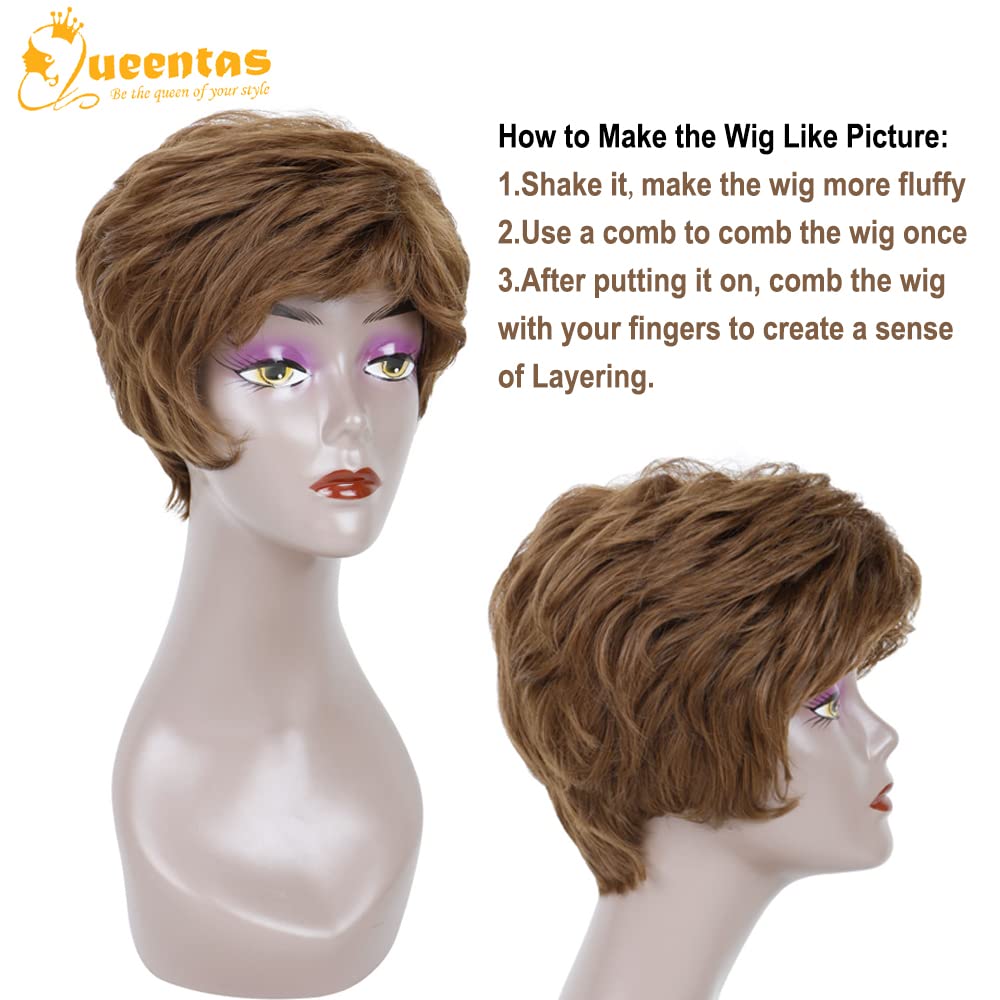 Pixie Layered Short Blonde Wigs for White Women Black Women Human hair - Wigtrends