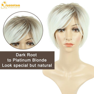 Pixie Layered Short Blonde Wigs for White Women Black Women Human hair - Wigtrends