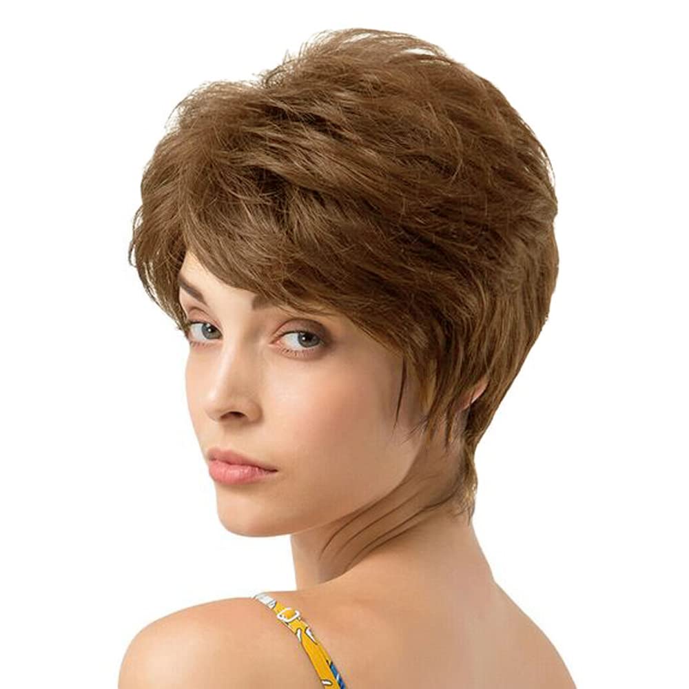 Pixie Layered Short Blonde Wigs for White Women Black Women Human hair - Wigtrends