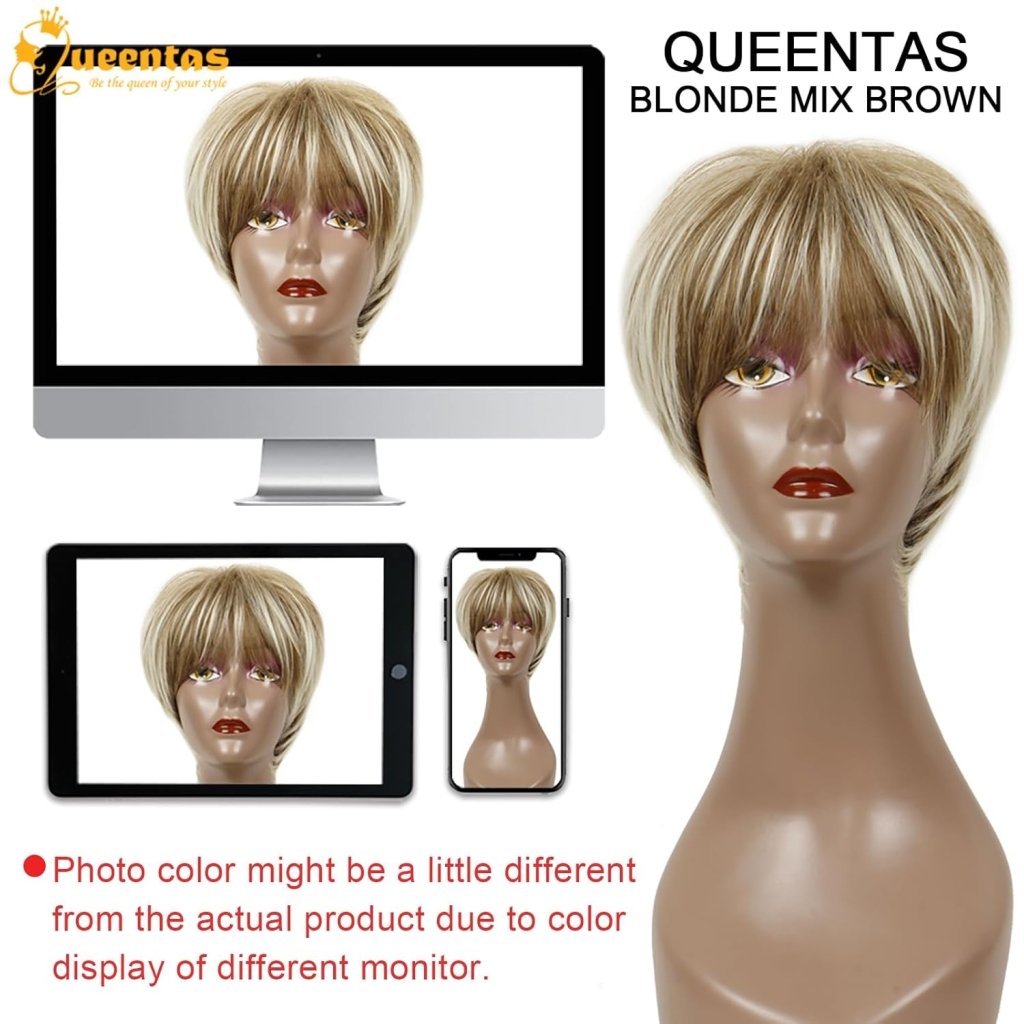 Pixie Layered Short Blonde Wigs for White Women Black Women Human hair - Wigtrends