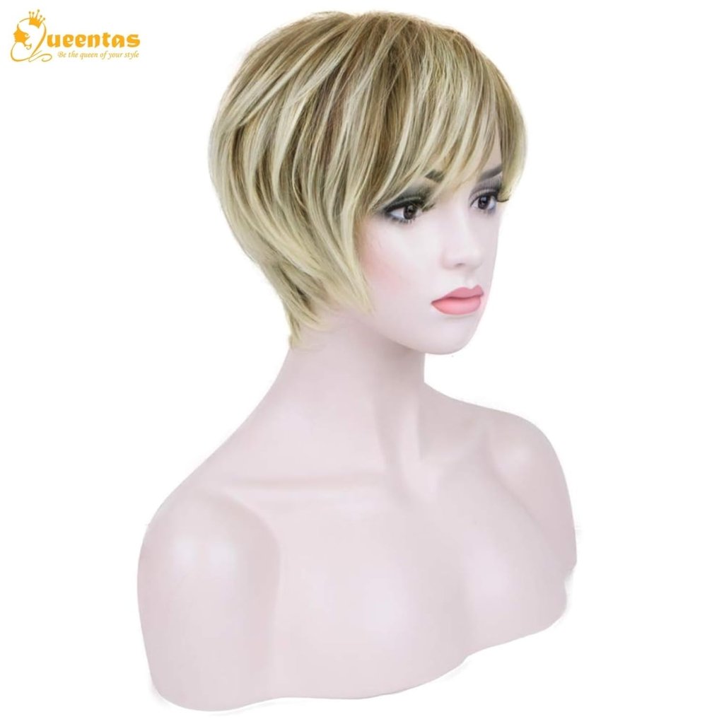 Pixie Layered Short Blonde Wigs for White Women Black Women Human hair - Wigtrends