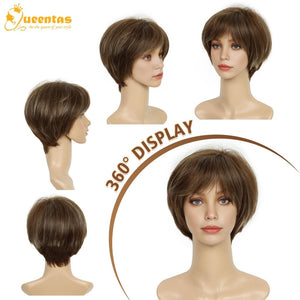 Pixie Layered Short Blonde Wigs for White Women Black Women Human hair - Wigtrends