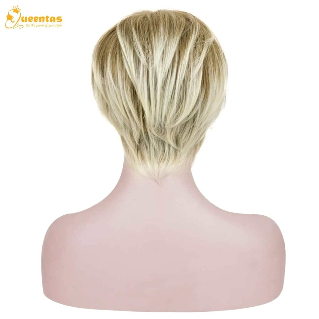 Pixie Layered Short Blonde Wigs for White Women Black Women Human hair - Wigtrends