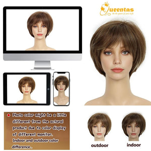 Pixie Layered Short Blonde Wigs for White Women Black Women Human hair - Wigtrends