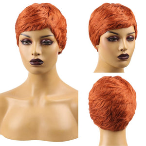 Pixie Wigs Short Black Wavy Layered Short Human Hair Wigs for Black Women - Wigtrends