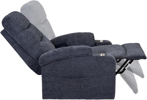 Poltrona Relax Elettrica con Sistema Lift, Massaggiante e Riscaldante con Reclinazione a Letto e Seduta Ergonomica in Tessuto - Wigtrends