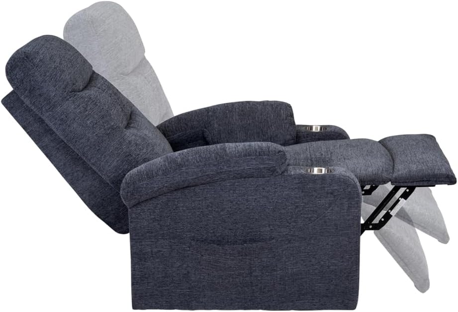 Poltrona Relax Elettrica con Sistema Lift, Massaggiante e Riscaldante con Reclinazione a Letto e Seduta Ergonomica in Tessuto - Wigtrends