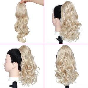 Ponytail Extension 15 Inch Drawstring Ponytail Hair Short Wavy Fake Human Hair Pieces - Wigtrends