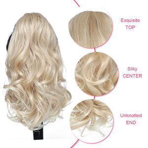 Ponytail Extension 15 Inch Drawstring Ponytail Hair Short Wavy Fake Human Hair Pieces - Wigtrends