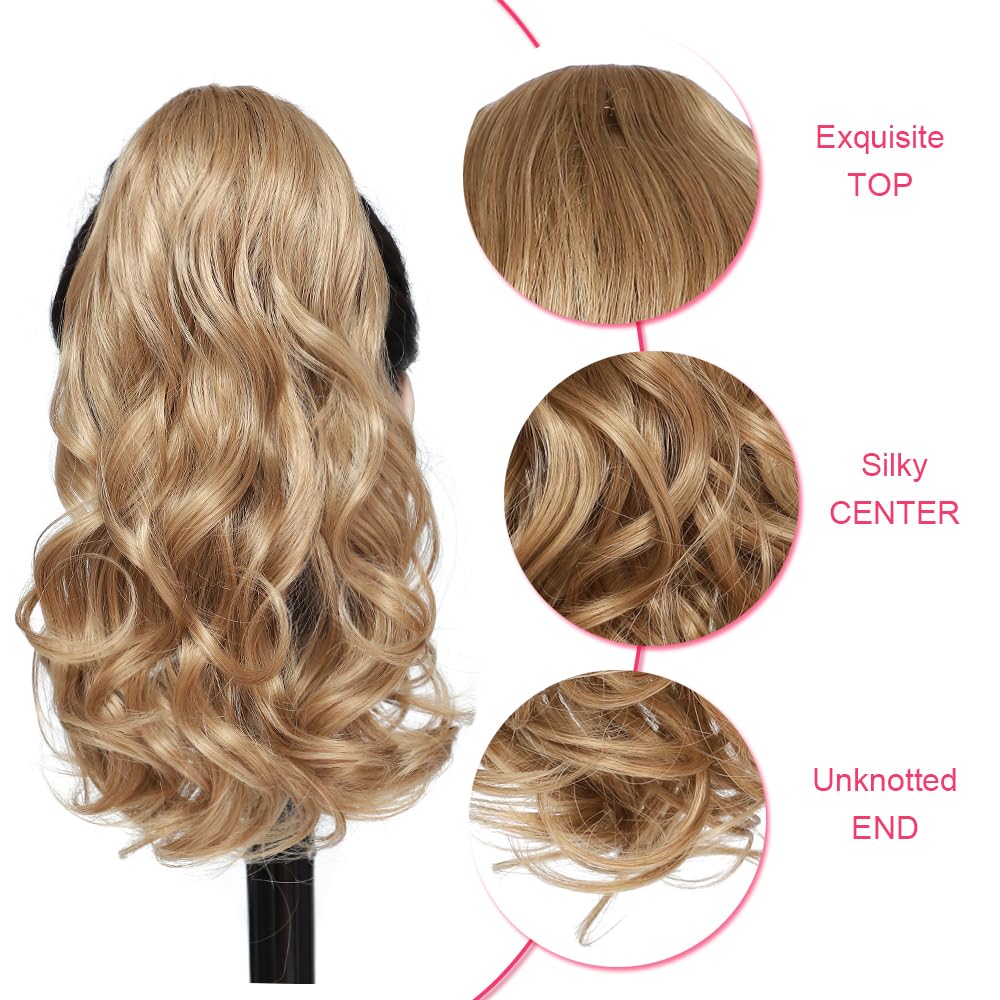 Ponytail Extension 15 Inch Drawstring Ponytail Hair Short Wavy Fake Human Hair Pieces - Wigtrends