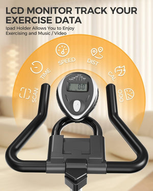 pooboo Exercise Bike, Adjustable Magnetic/Brake Pad Resistance Silent Belt Drive, Indoor Cycling Bike for Home Cardio, Fitness Stationary Bike with 350lbs/300lbs Weight Capacity &Upgraded Version Seat - Wigtrends