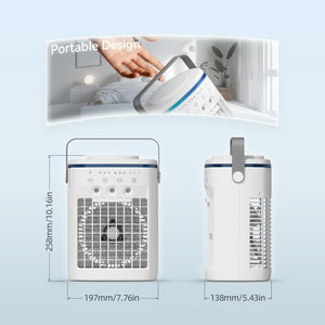 Portable Air Conditioner,Cooling Fan with 3 Speeds &3 Modes,2 - 8H Timer,1000ml Water Tank, Remote Control,4 in 1 Humidifier, Air Conditioner,Fan,Night Light,Evaporative Air Cooler for Home,Office - Wigtrends