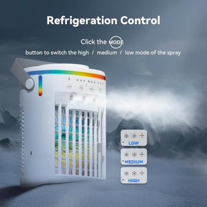 Portable Air Conditioner,Cooling Fan with 3 Speeds &3 Modes,2 - 8H Timer,1000ml Water Tank, Remote Control,4 in 1 Humidifier, Air Conditioner,Fan,Night Light,Evaporative Air Cooler for Home,Office - Wigtrends