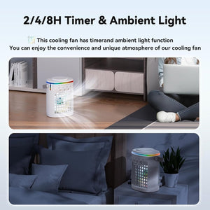 Portable Air Conditioner,Cooling Fan with 3 Speeds &3 Modes,2 - 8H Timer,1000ml Water Tank, Remote Control,4 in 1 Humidifier, Air Conditioner,Fan,Night Light,Evaporative Air Cooler for Home,Office - Wigtrends