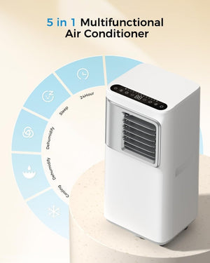 Portable - Air - Conditioners - 16,000 - Btu - AC Unit 5 in 1 Wifi Smart Air Conditioner with APP, Fan & Dehumidifier, Remote, 24H, Window Kits Included Drainage - free Cooling for Large Room Indoor - Wigtrends