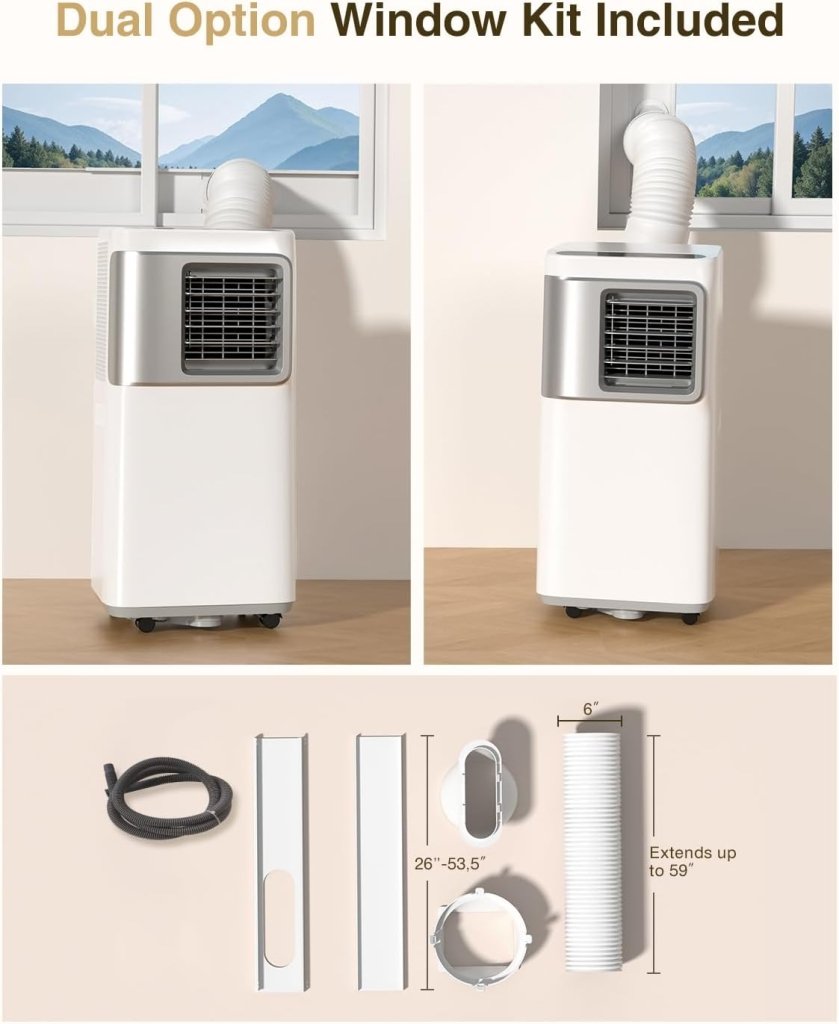 Portable - Air - Conditioners - 16,000 - Btu - AC Unit 5 in 1 Wifi Smart Air Conditioner with APP, Fan & Dehumidifier, Remote, 24H, Window Kits Included Drainage - free Cooling for Large Room Indoor - Wigtrends