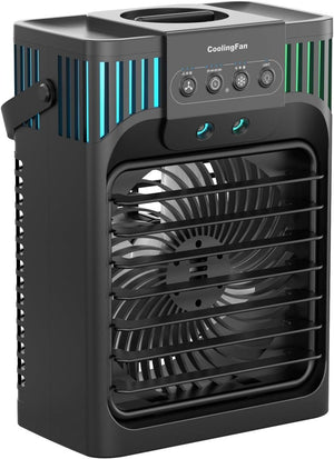 Portable Air Conditioners,4 - in - 1 Evaporative Air Cooler with 3 Speeds, 3 Modes & 7 LED Light Cooling Fan with Remote, 2 - 8H Timer, 1200ML Personal Mini Air Conditioner for Bedroom and Office - Wigtrends