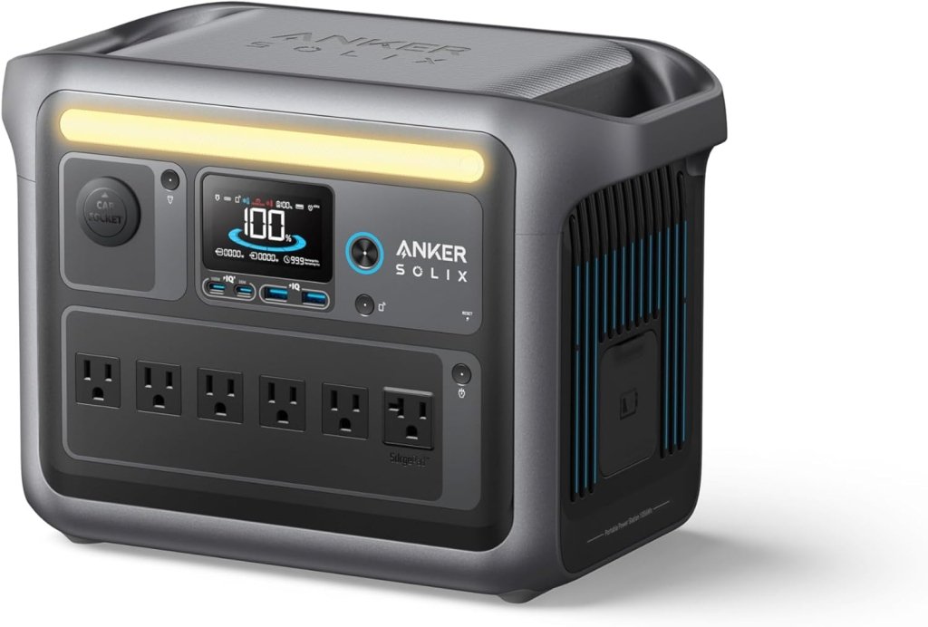 Portable Power Station, 1800W (2400W Peak) Solar Generator, 58 Minutes to Fully Charge, 1056wh LiFePO4 Battery, - Wigtrends