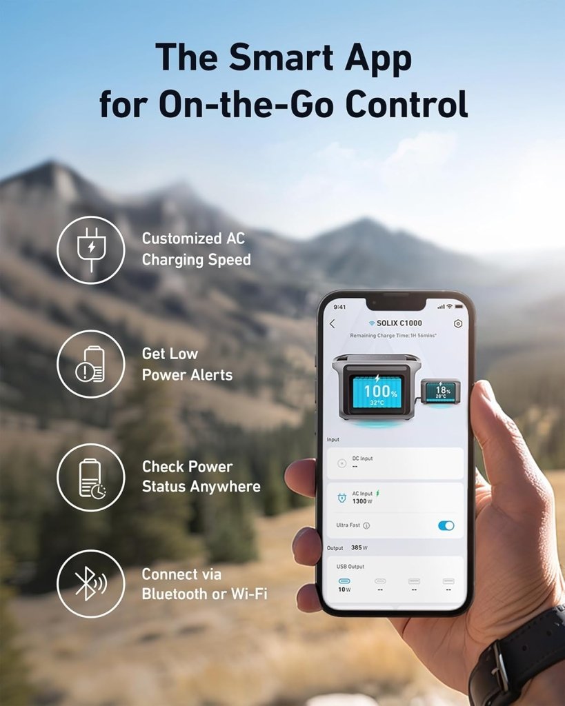 Portable Power Station, 1800W (2400W Peak) Solar Generator, 58 Minutes to Fully Charge, 1056wh LiFePO4 Battery, - Wigtrends
