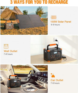 Portable Power Station 300W (Peak 600W),230.88Wh Solar Generator with 60W USB - C PD Output, 110V Pure Sine Wave AC Outlet Backup Lithium Battery for Outdoors Camping Travel Home Blackout - Wigtrends