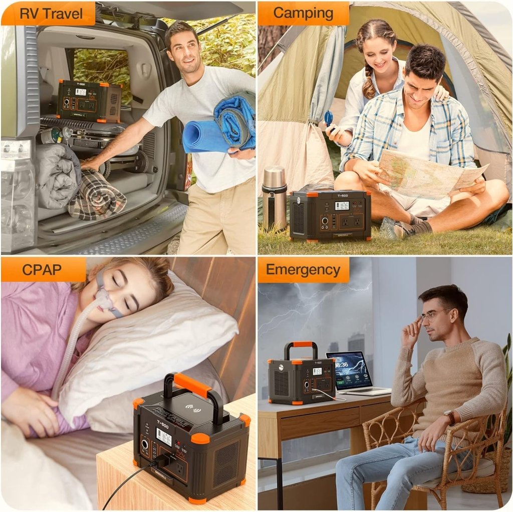 Portable Power Station 300W (Peak 600W),230.88Wh Solar Generator with 60W USB - C PD Output, 110V Pure Sine Wave AC Outlet Backup Lithium Battery for Outdoors Camping Travel Home Blackout - Wigtrends